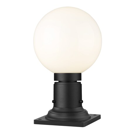 Z-Lite Laurent Outdoor Pier Mounted Fixture, 1-Light, 8 In.W x 13.5 In.H, Black/Opal 597PHM-533PM-BK
